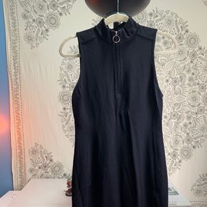 Black long zipper dress